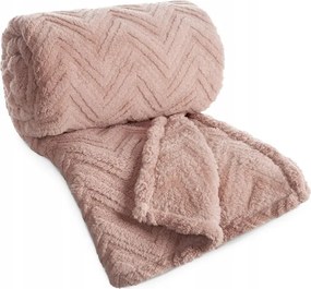 Koc 70x160 Jodła pudrowy puha polár takaró halszálka mintával