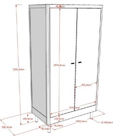 Fehér bükkfa gyerek ruhásszekrény 100x190x55 cm Forrest – Vipack