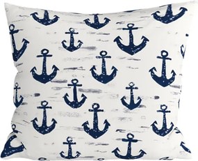 Pamut párnahuzat NAVYSTA POLY 45x45 cm, kék-fehér