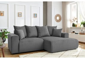 Szürke bársony sarokkanapé Enjoy – Bobochic Paris