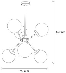 Csillár rúdon GONDOL 6xE27/40W/230V