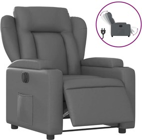vidaXL szürke műbőr elektromos dönthető fotel