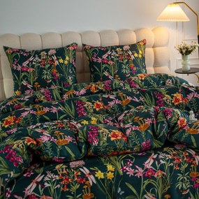 Mikroszálas ágynemű MYSTIC GARDEN sötétzöld Ágyneműhuzat mérete: 2 db 70 x 90 cm | 200 x 220 cm