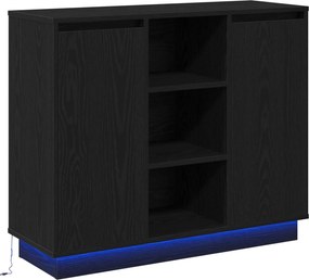 vidaXL LED tálaló Fekete tölgy 90 x 32 x 75 cm Faanyag