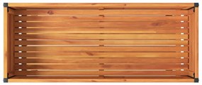 vidaXL tömör akácfa és acél kerti virágtartó polccal 110 x 45 x 80 cm