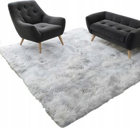 Szőnyeg 170X120 CM Szürke Shaggy Hosszú Haj Modern Nappali
