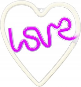 Neon Led Love A Szívben lila fehér NNE02 Neolia