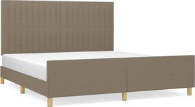 vidaXL tópszínű szövet ágykeret matrac nélkül 160 x 200 cm