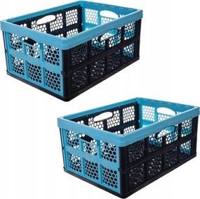 Összecsukható Doboz Csomagtartó Bevásárló Kosár Összecsukható Tartály 32L Nagy 2db