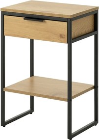 Tárolóasztal tölgyfa dekorral 30x40 cm Cesura – Unique Furniture