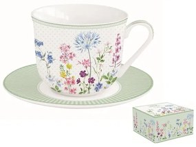 R2S.1110FLRA Porcelán reggelizőcsésze+alj 370ml,dobozban,Floraison