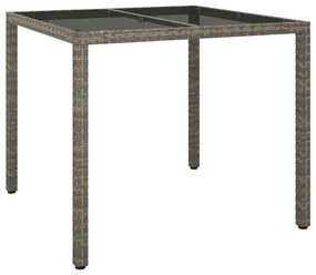 Kerti Étkezőasztal Szürke 90x90x75 cm Polirattan