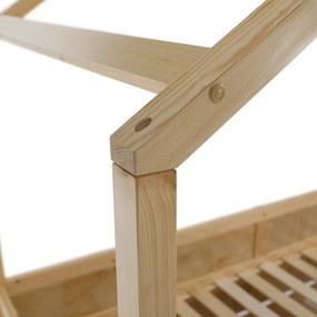 Montessori ágy, 90x200, természetes, tömör, BIANKA