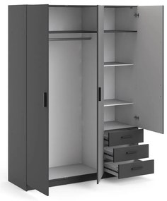 Sötétszürke ruhásszekrény 147x200 cm Sprint – Tvilum