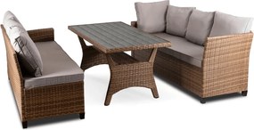 COMODO kerti bútor szett barna/szürke