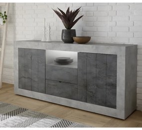 URBINO Beton-Oxidált Komód 2 ajtós 2 fiókos 184cm