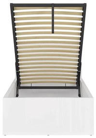 Egyszemélyes ágy 90 cm Tetrix 15 (fényes fehér) (ágyráccsal) (tárolóhellyel). 1098499