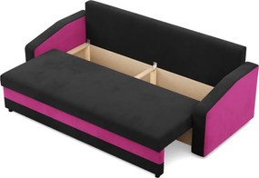 Hewlet kanapéágy, szövet anyag, bonell töltet, fekete - rózsaszín