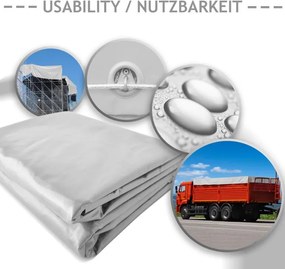 JAGO Ponyva 650 g/m² alumínium háló 5 x 7 m fehér