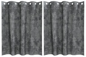 Bársony Függönyök 2 db csatokkal szürke 140x140 cm
