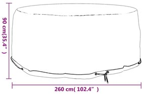 kerek kerti bútorhuzat 10 fűzőlyukkal Ø260 x 90 cm