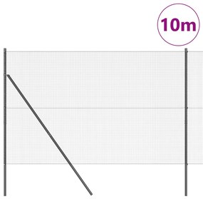 Hegesztett drótkerítés 7 oszloppal Szürke 1,5x10 m Acél
