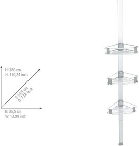 Matt ezüstszínű teleszkópos alumínium fürdőszobai polc Purio – Wenko