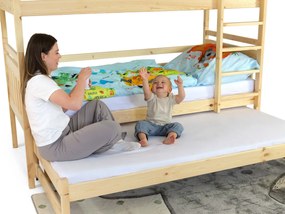 Wilsondo PETRA 5 emeletes ágy pótággyal - natúr borovi Méret: 200x90