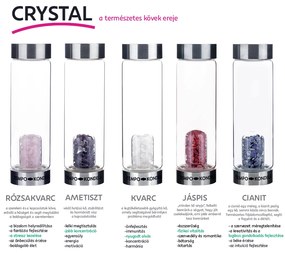 TEMPO-KONDELA CRYSTAL, Üveg ametiszt kristállyal, 500 ml