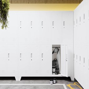 10 ajtós BHP fém öltözőszekrény BARTEK 1360 x 1720 x 450 mm, fehér