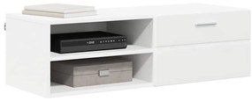 TV szekrény fiókkal polcokkal Fehér 100.5 x 39 x 30 cm Faanyag