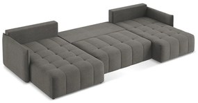 Sötétszürke kinyitható-tárolóhelyes (U alakú) sarokkanapé Moku – Makamii