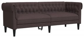 sötétbarna 3 személyes szövet Chesterfield kanapé