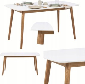 Étkezőasztal Tömör Tölgy alap 150x80cm Scandi konyha étkező