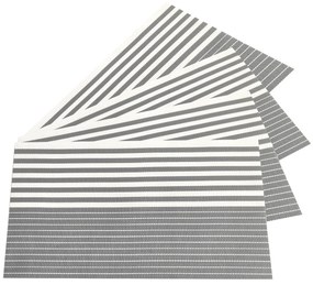 Stripe alátét, szürke, 30 x 45 cm, 4 db-os szett
