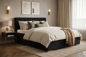 KAMI ágy 180x200 cm Fekete Matrac nélkül