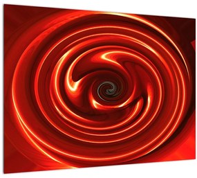 Absztrakt kép - piros spirál (üvegen) (70x50 cm)