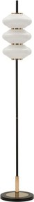 Fehér-fekete állólámpa üveg búrával (magasság 168 cm) Vintage – Mauro Ferretti