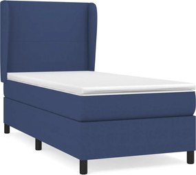 vidaXL kék szövet rugós ágy matraccal 100 x 200 cm