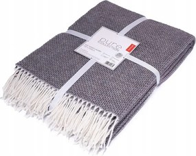 Pamut akril takaró 200x220 szürke, jacquard rojtokkal