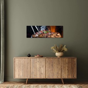 Egy sült steak képe (órával) (90x30 cm)