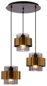 Csillár zsinóron SPIEGA 3xE27/60W/230V arany/fekete