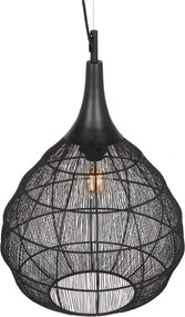 Matt fekete függőlámpa fém búrával Soraya – Trio