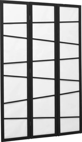 HOMCOM 3-Paneles Hajtogatható Szobaelválasztó 120x170 cm Fa Kerettel Irodába, Hálószobába, Nappaliba - Fekete és Fehér Dekoráció | Aosom