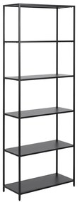 Fekete fém könyvespolc 70x185 cm Newcastle – Actona