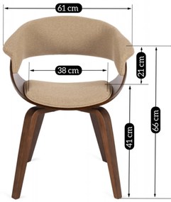 Elegáns Étkezőszék Bézs/Dió Színben. GARY 2