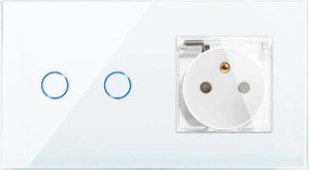 Dupla Érintőkapcsoló 2K Zigbee Hermetikus Aljzat IP44 Fedéllel