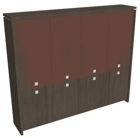 Verno magas szekrény 248 x 46 x 210 cm, kombinált ajtó, antracit tölgy / barna