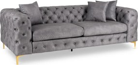 Sofa SORRENTO 3S Trzyosobowa Szara Welurowa