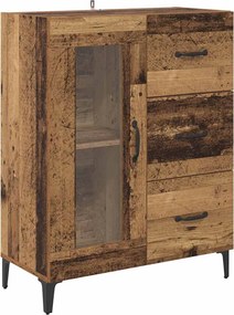 vidaXL Széf fiókkal Öreg fa 69,5 x 34 x 90 cm Műszaki fa és vas